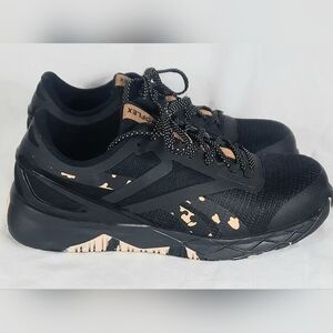 Reebok Nanoflex TR Womens Composite Toe Work Shoes Size 10 M Black Camo Brown